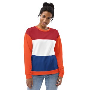 Netherlands Sweater / Flag Sweater / Orange Sweater / The Netherlands Flag Print / The Netherlands Kings Day Clothing