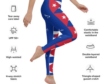 Cuba Flag Leggings For Women / Workout Leggings / Yoga Leggings With Pocket / Yoga Pants