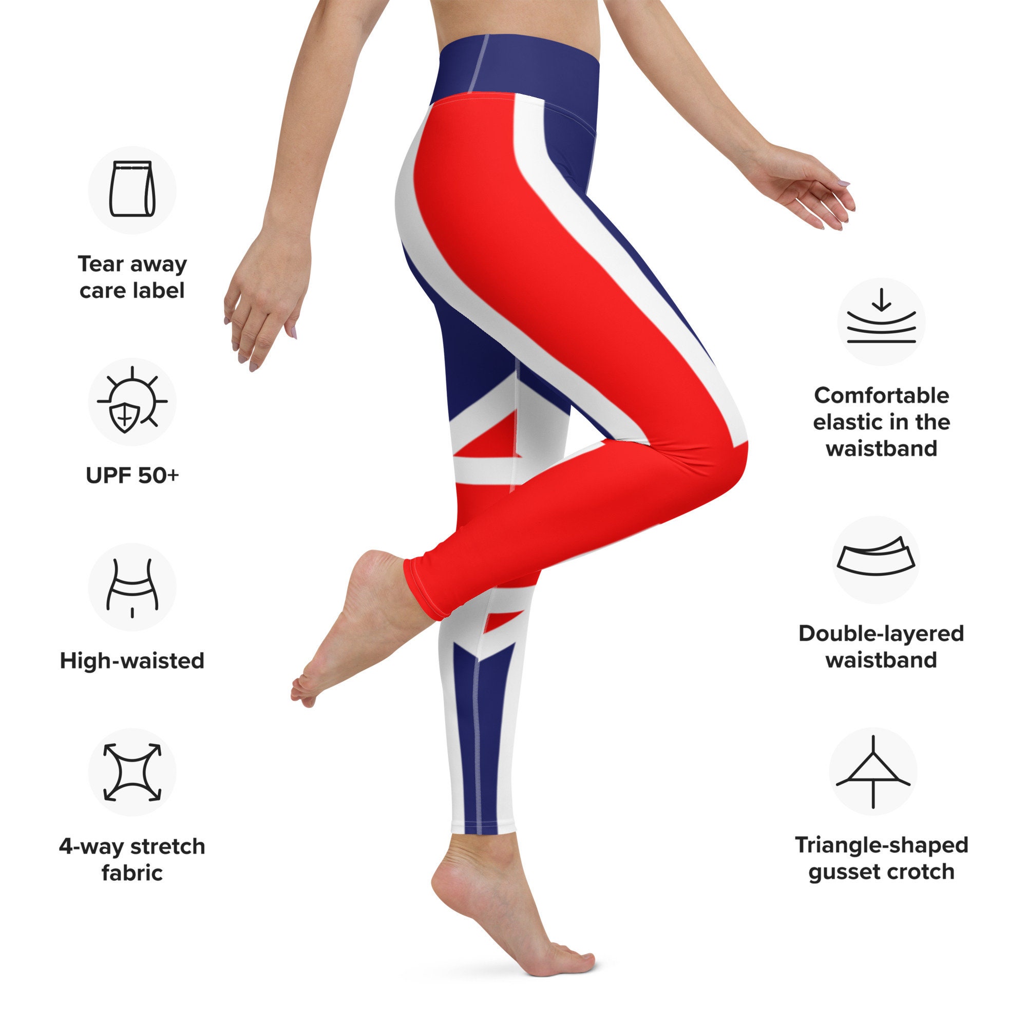 2019 Stretchy Olympics Star Leggings American/Union Jack/British Flag  Designer