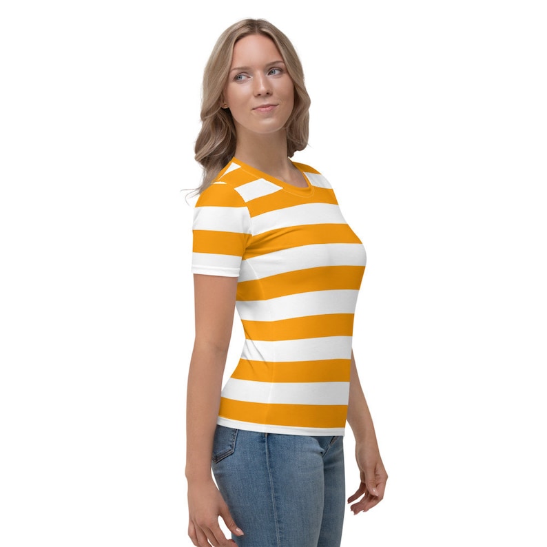 Orange and White Striped Shirt for Women - Etsy