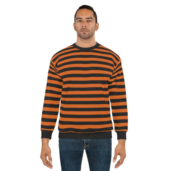 Pull raye noir et orange pour hommes et femmes Etsy France