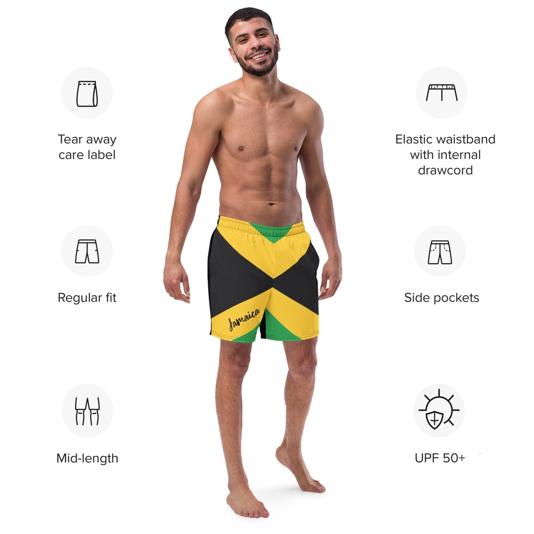 Jamaica Swimming Trunks / Jamaica Flag Mens Swim Trunks / Eco Etsy