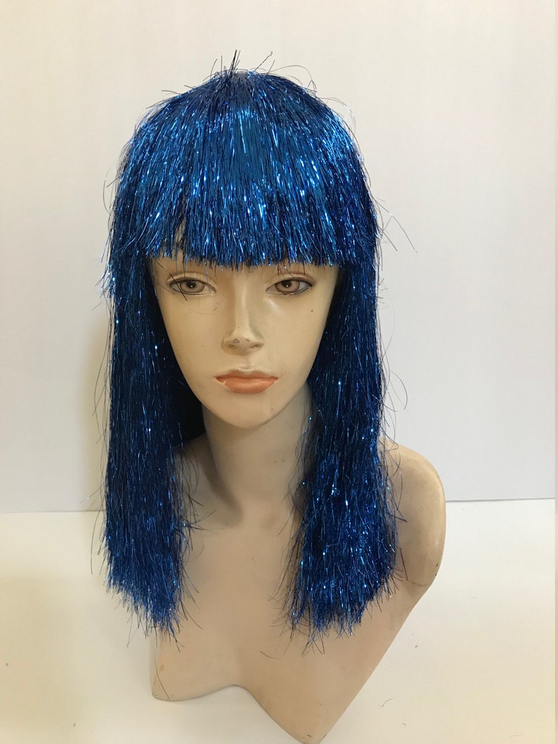 Colorful Tinsel Wigs Etsy
