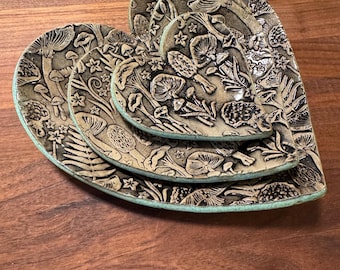 Stack of Heart Shaped Mushroom  Dishes