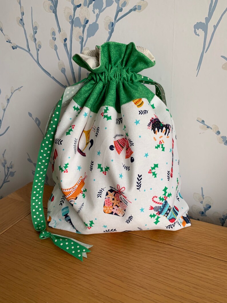 Eco Friendly Gift Bag Christmas gift bag reusable gift bag. | Etsy