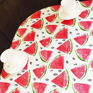 Watermelon waterproof tablecloth, watermelon waterproof runner, watermelon kitchen table cover, watermelon napkins