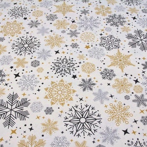 Mantel con copos de nieve, mantel impermeable negro, mantel navideño amarillo, servilletas navideñas, adornos navideños