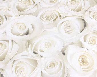 Roses satin, flowers satin fabric, fabric for home, satin fabric for bedding, satin fabric for women, white roses fabric