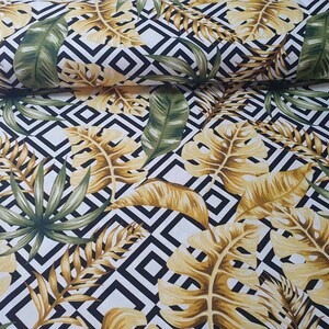 Green palm tablecloth, waterproof tablecloth, palm napkins, tropical tablecloth, tablecloth with leaves, tablecloth with diamonds
