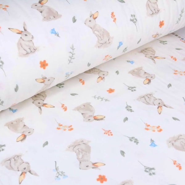 Flannel rabbits fabric, flannel kids fabric, gray hare fabric, flannel bed fabric,flannel for children, fabric for children, fabric girls