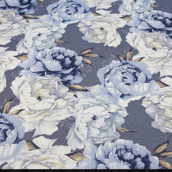 Blue peonies tablecloth, waterproof tablecloth, dirt-resistant tablecloth, tablecloth for home, tablecloth with flowers, tablecloth blue