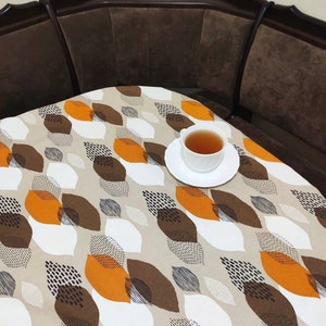 Сolorful pattern tablecloth, waterproof tablecloth, orange drops tablecloth, brown drops tablecloth, kitchen tablecloth, home tablecloth