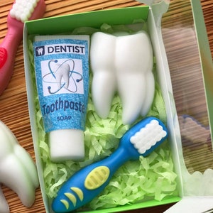 Zestaw mydełek na prezent dla dentysty, mydło do zębów na prezent, mydło z pamiątkami dla dentysty, mydło z pastą do zębów na prezent, mydło na prezent dla dentysty dla mężczyzn i kobiet