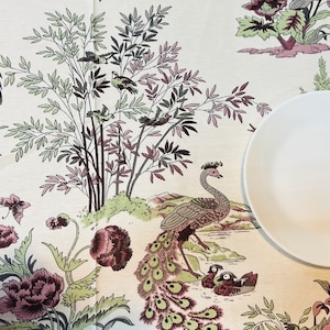 Purple peacock tablecloth, waterproof tablecloth, dirt-resistant tablecloth, napkin tablecloth, kitchen tablecloth, home tablecloth