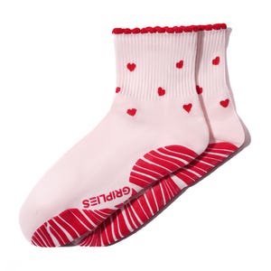 Pilates Socken mit Red Hearts, 100% Silicone Anti-Slip Grip for Pilates image 7