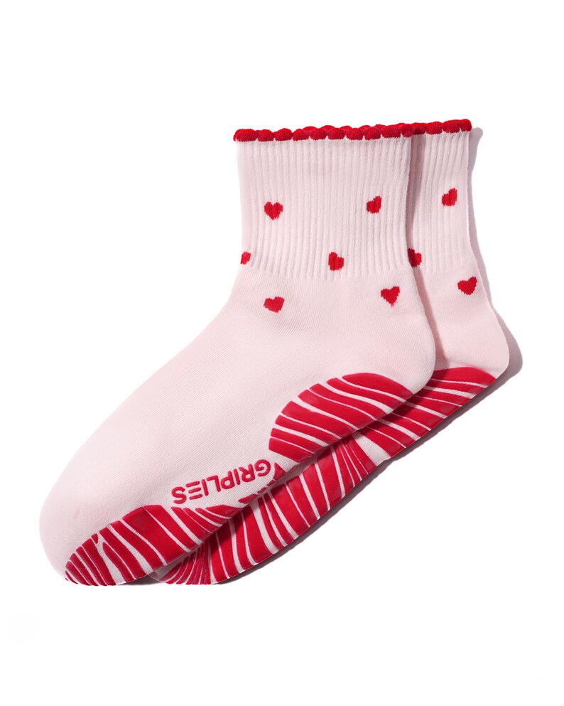 Pilates Socken mit Red Hearts, 100% Silicone Anti-Slip Grip for Pilates image 7