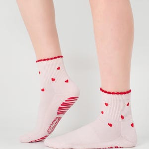 Pilates Socken mit Red Hearts, 100% Silicone Anti-Slip Grip for Pilates image 8