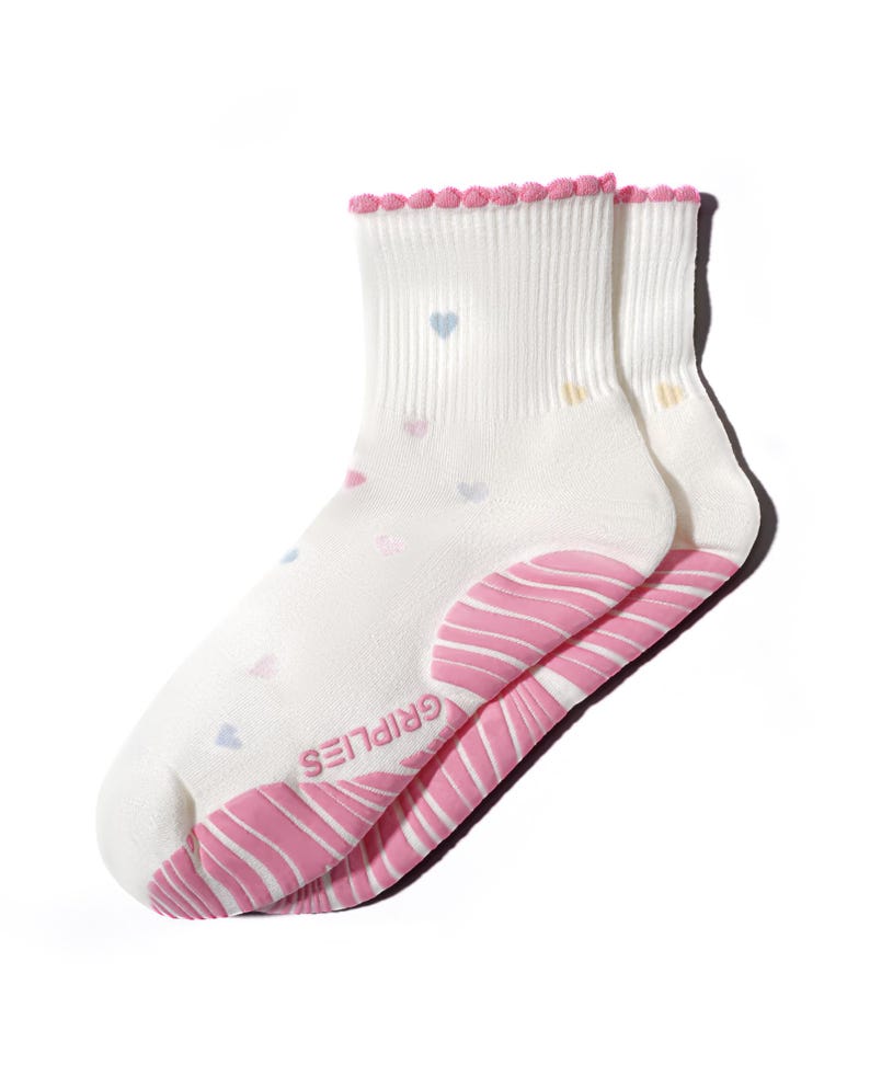 Pilates Socken mit Red Hearts, 100% Silicone Anti-Slip Grip for Pilates image 5