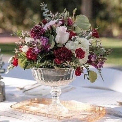 Pedestal Vase Gold Pedestal Vase Centerpiece Wedding Flower Etsy