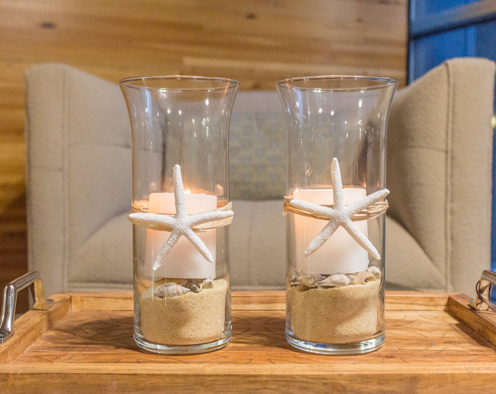 Glass Candle Holders Coffee Table Centerpiece Housewarming Etsy