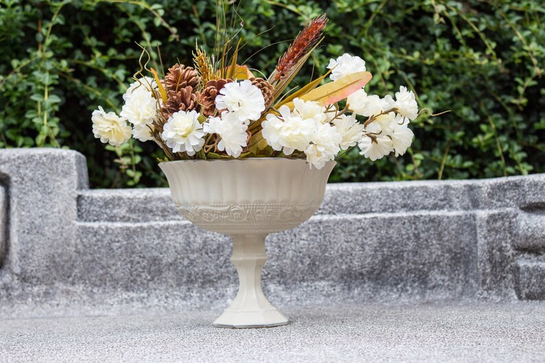 Glass Rustic Pedestal Vase Rustic Farmhouse Vase Rustic Etsy