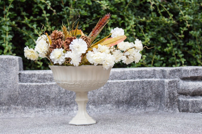 Glass Rustic Pedestal Vase Rustic Farmhouse Vase Rustic Etsy