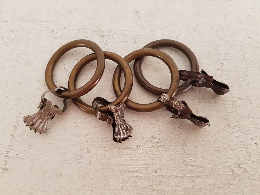 4 Vintage Decorative Clamps for Curtains. Rings for Curtains. Etsy