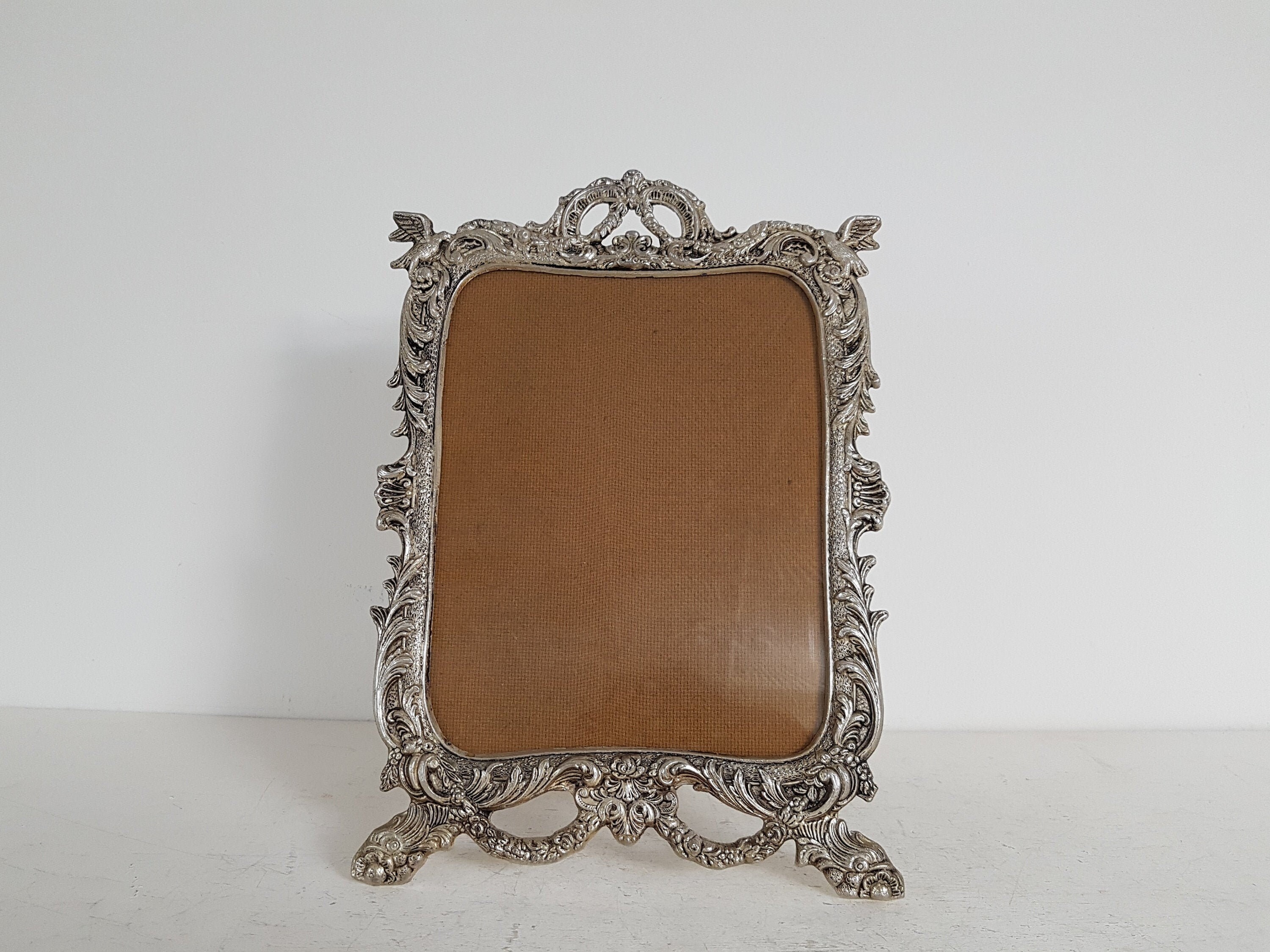 Vintage large metal picture frame Tabletop photo frame for Etsy