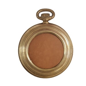 Vintage Wanduhr/Spiegel/Fotorahmen aus Messing