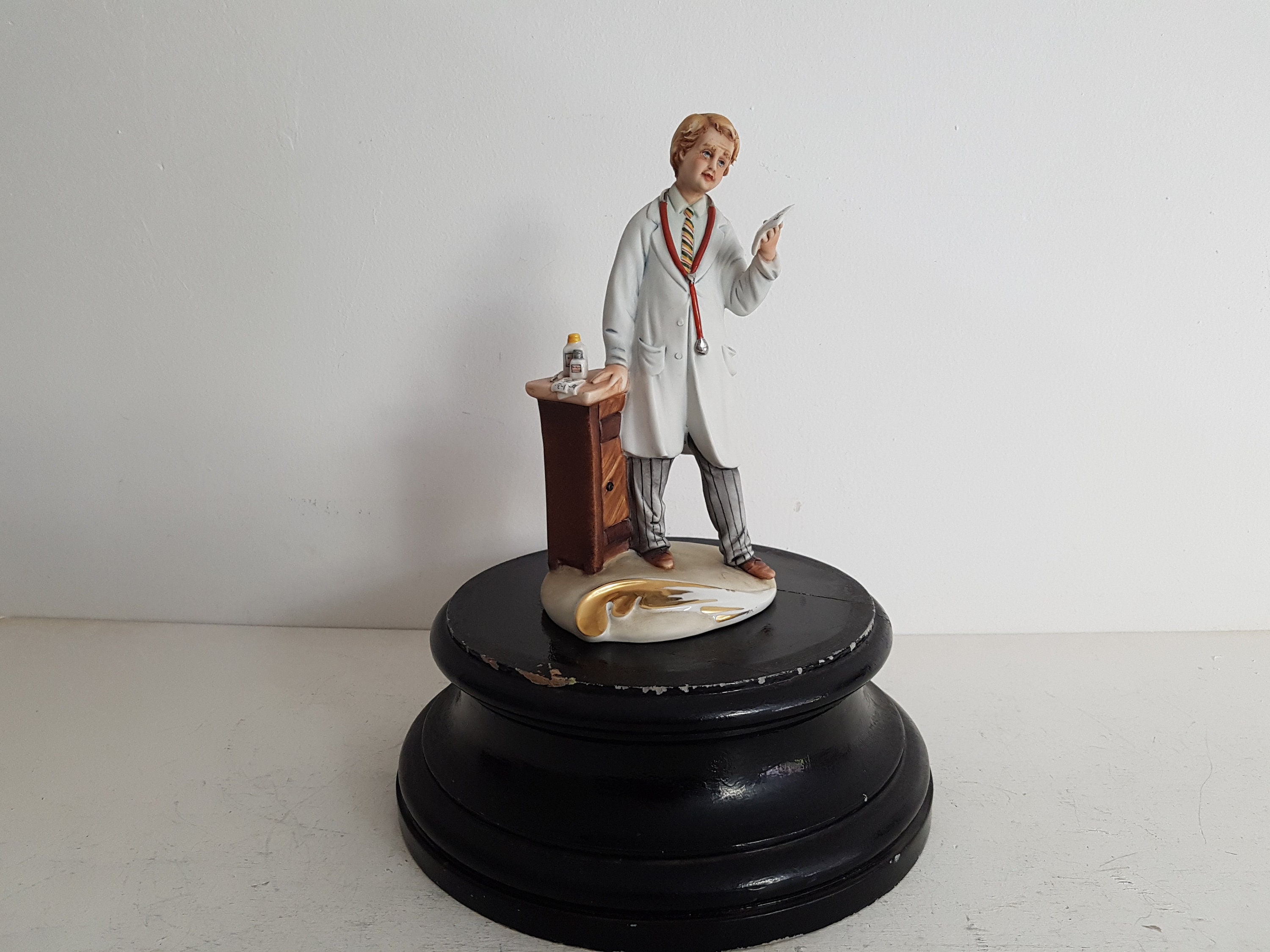 Vintage Large Porcelain Figurine of a Doctor Collectible Etsy