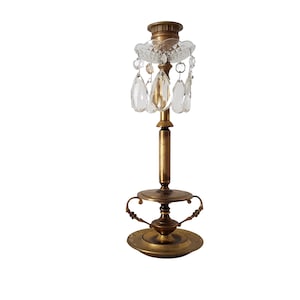 Vintage table lamp. Brass lamp with lampshade. Tested and working.