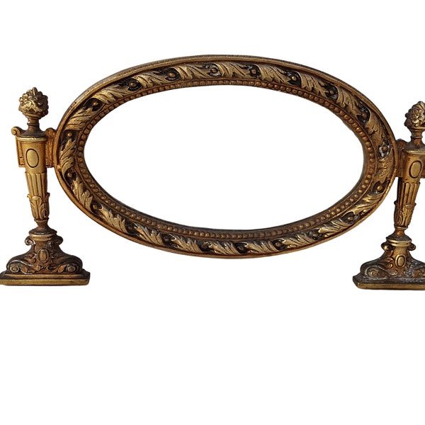 miroir de meuble vintage dans un cadre en bronze. Petit miroir pour coiffeuse, commode.