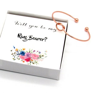 Jewelry for Ring Bearer, Ring Bearer Gift, Rose gold knot bracelet, Love Knot Bracelet. Bridesmaid Proposal, Bridesmaid Jewelry.