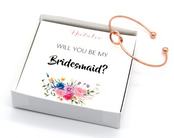 Will You Be My Bridesmaid Gift, Bridesmaid Proposal Box Gifts, Bridesmaid Bracelet Proposal, Knot Bracelet Bridesmaid, Love Knot Bracelet. 3