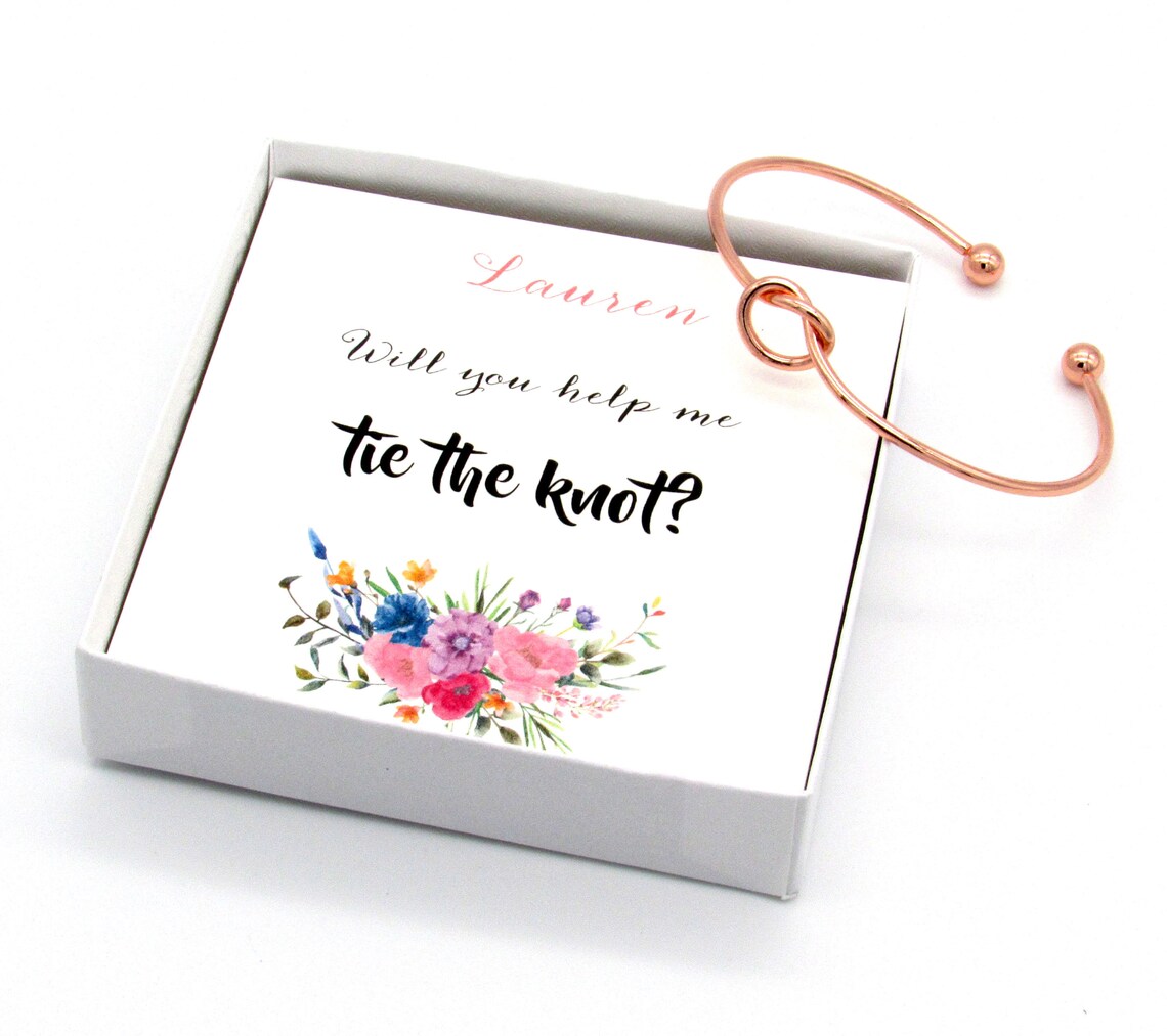 Will You Help Me Tie the Knot, Love Knot Bracelet, Bridesmaid Gift ...