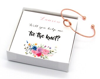 Will You Help Me Tie The Knot, Love Knot Bracelet, Bridesmaid Gift Bracelet, Proposal Gifts, Proposal Bridesmaid Ideas, Proposal Ideas. 001