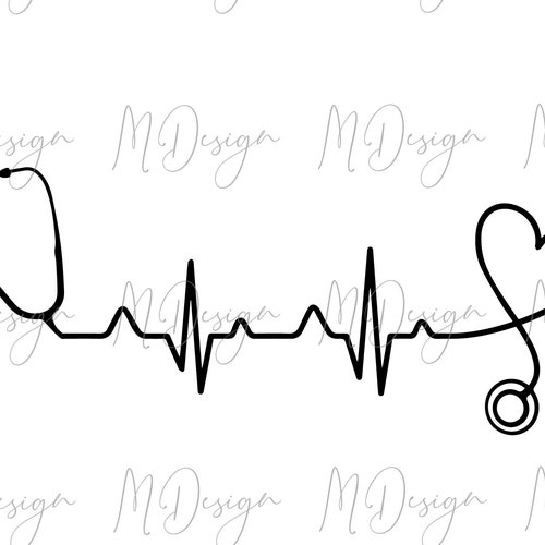 EKG Heartbeat SVG Design for Customizing Nurse Medical Staff - Etsy