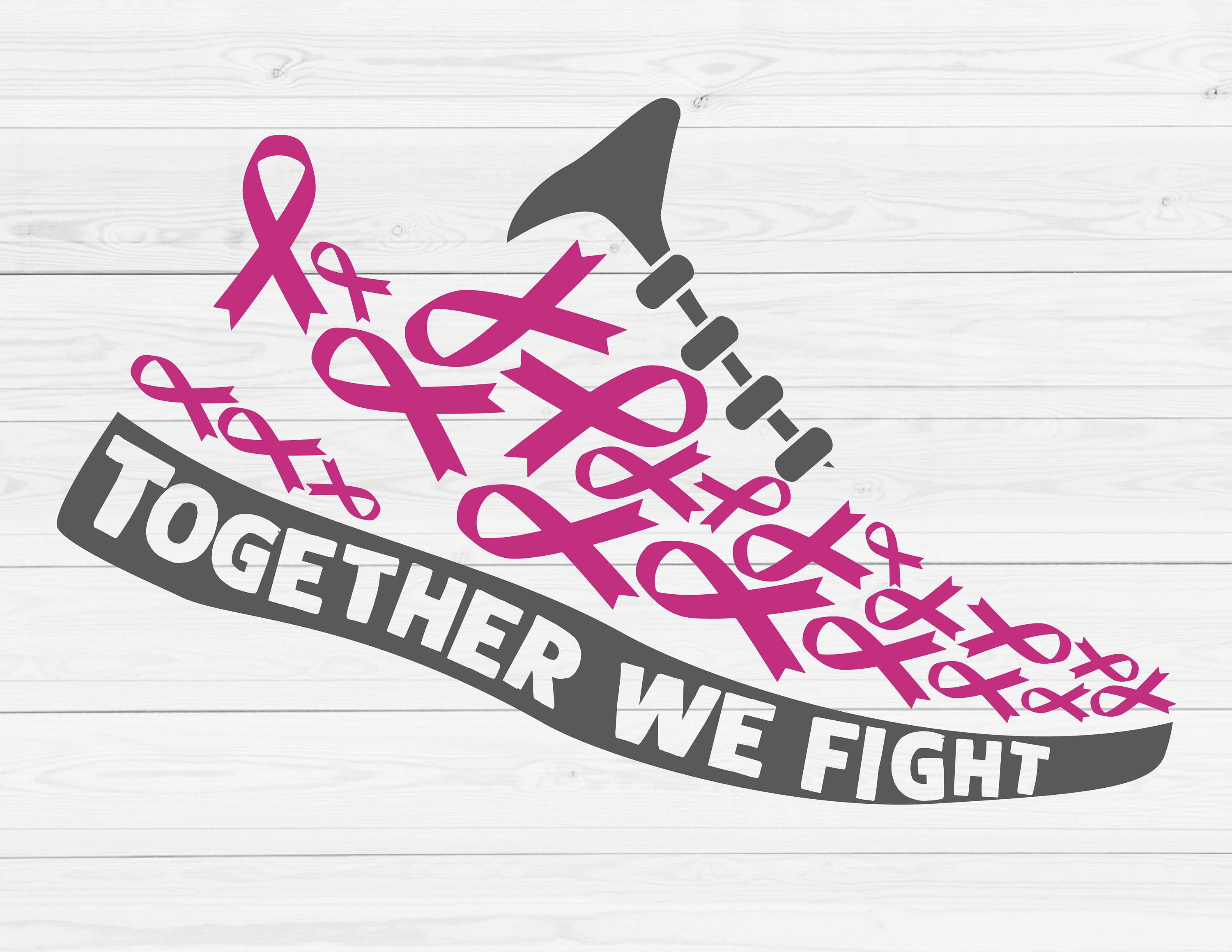 Together We Fight Running Shoes Svg Breast Cancer Svg Etsy
