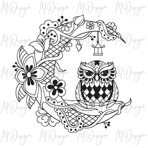 Download Moon Owl Mandala Svg Cutting File For Cricut Silhouette Etsy