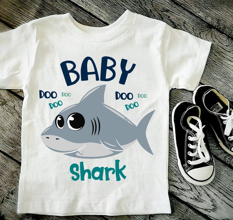 Baby Shark SVG for Personalizing Boy T Shirts Blue Gray ...