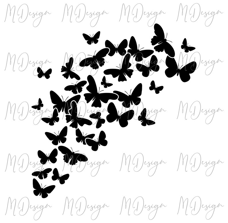 Download Flying Butterflies Svg Cut File For Cricut Totes Great For Wall Art Silhouette Mugs Vinyl Cutting Silhouettes For Customizing T Shirts Clip Art Art Collectibles