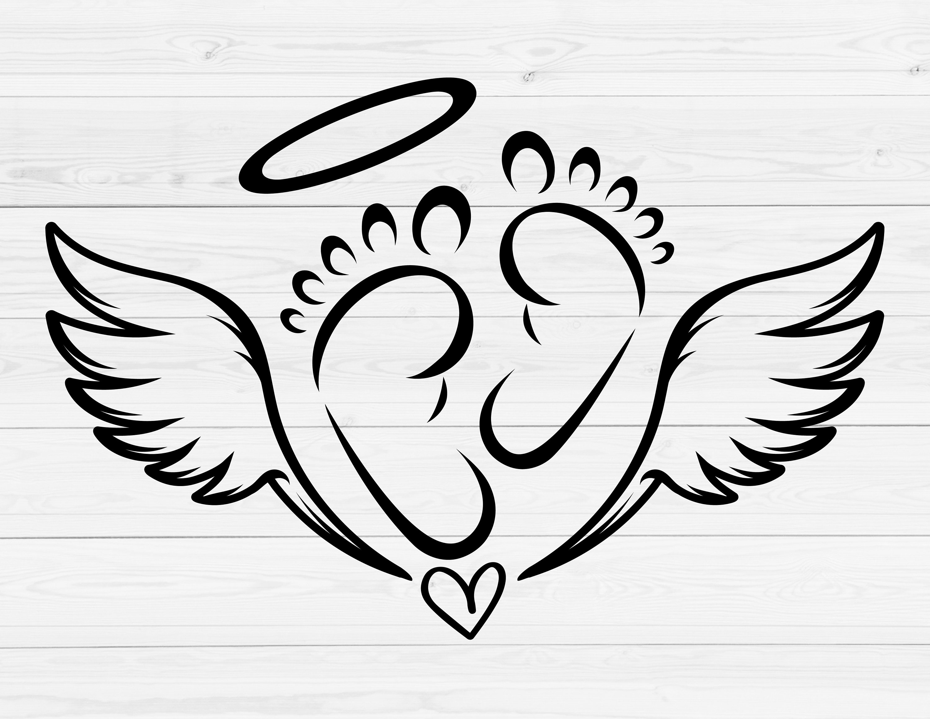 Miscarriage SVG Baby Feet SVG Baby Angel Wings Clipart