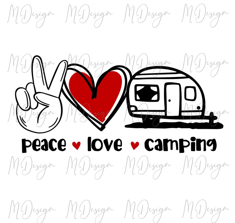 Download Peace Love Camping SVG Cutting File for Customizing Travel ...