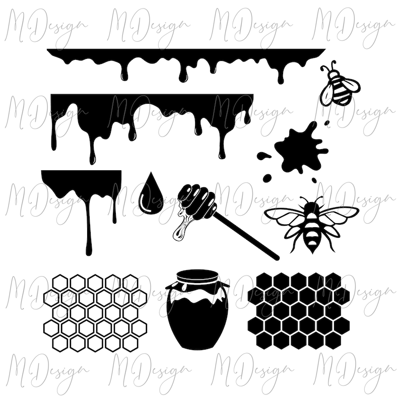 Download Honey Dripping Bee SVG Bundle Cut Files for Cricut | Etsy