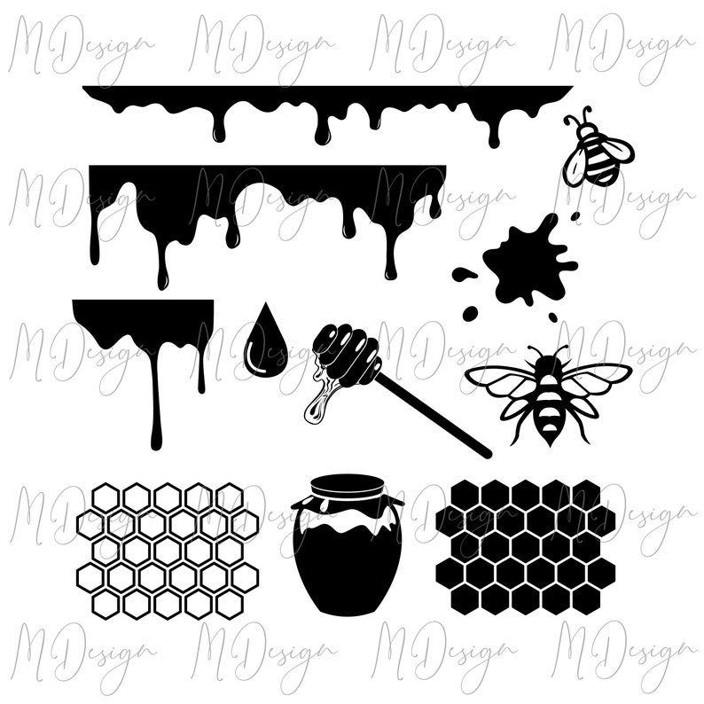 Download Honey Dripping Bee SVG Bundle Cut Files for Cricut | Etsy