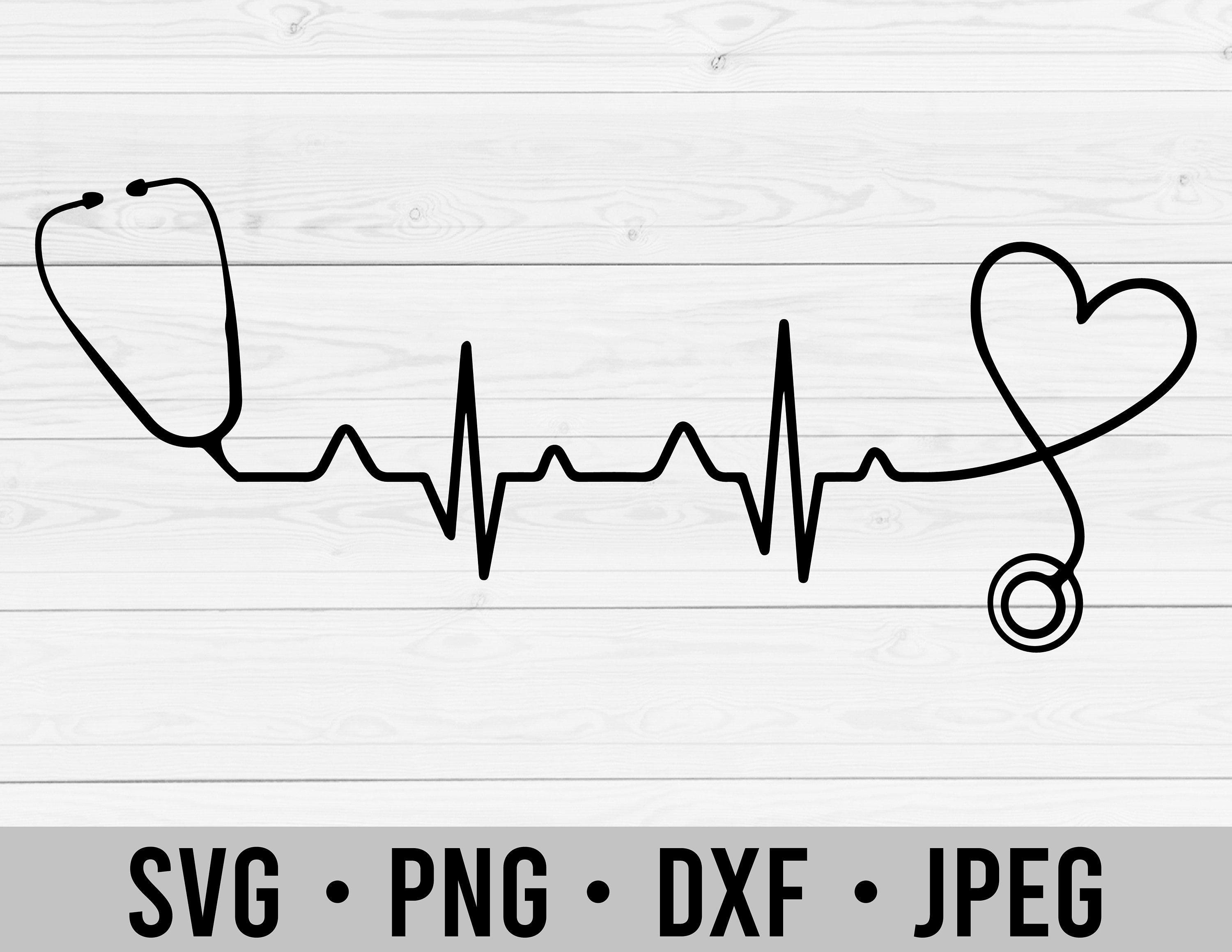 Stethoscope SVG Nurse Heartbeat SVG Nurse Stethoscope Clipart SVG Files ...