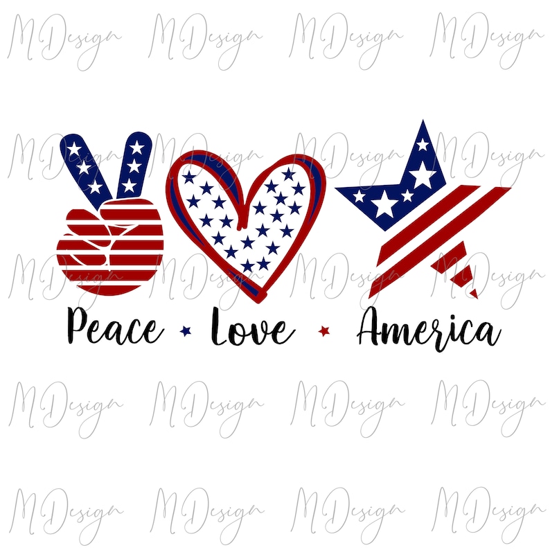 Download Peace Love America SVG 4th of July SVG Cut File for Cricut | Etsy