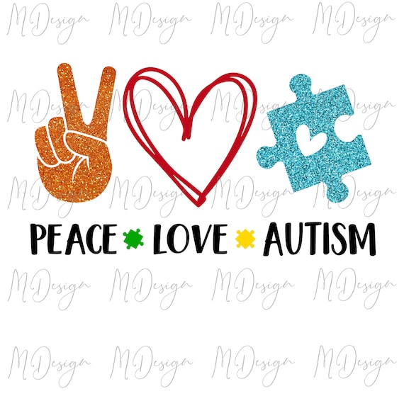 Download Peace Love Autism Svg T Shirt Design Great For Diy Vinyl Etsy
