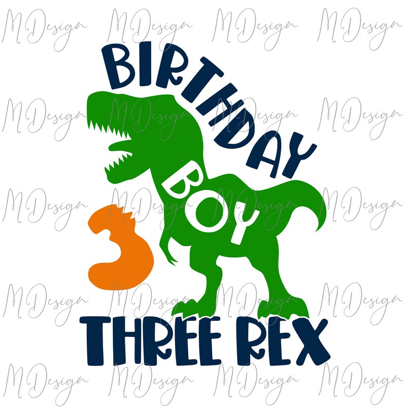 Download Three Rex SVG Birthday Boy Shirt Design Cut File for ...