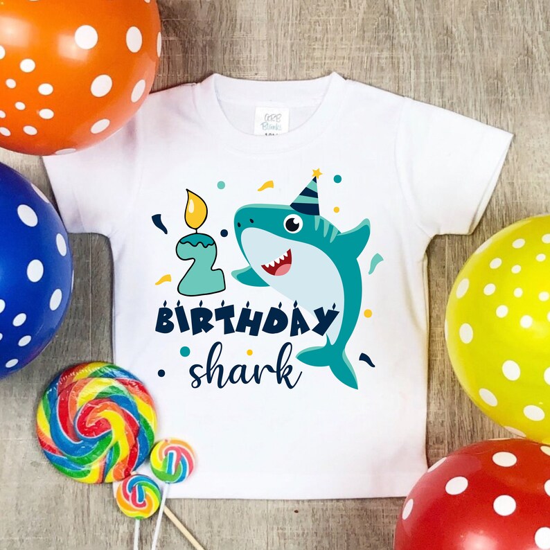 Download 2nd Birthday Shark SVG for Customizing Two Year Old Boy T ...